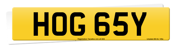 Registration number HOG 65Y